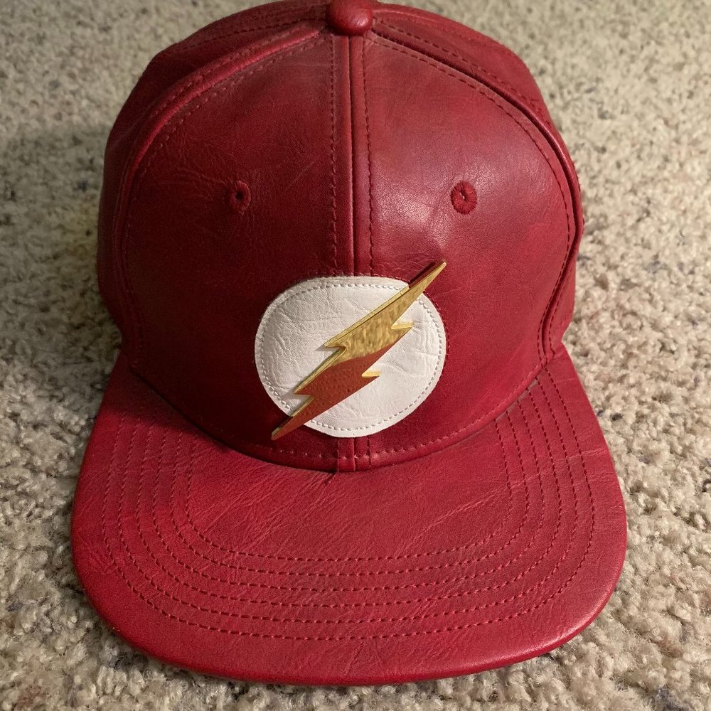 Dc Comics The Flash Leather Snapback hat